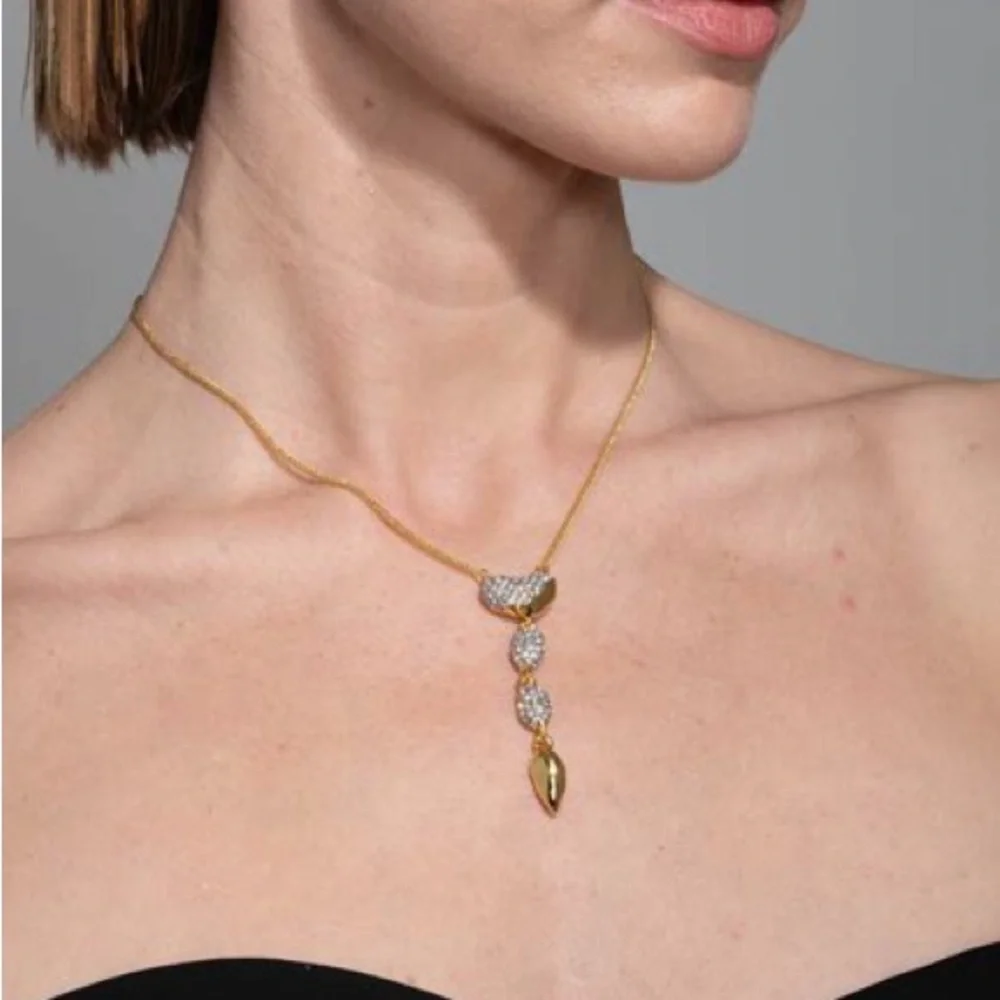 ALEXIS BITTAR • Solanales Crystal Pebble Chandelier Drop Necklace